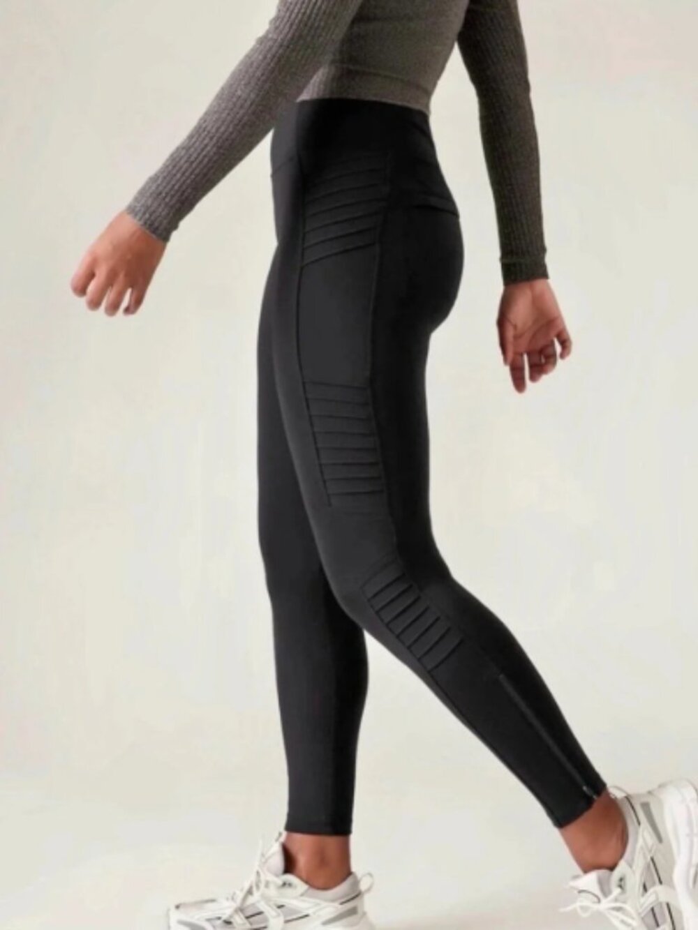 Athleta Delancey Moto Tight Black Leggings Small